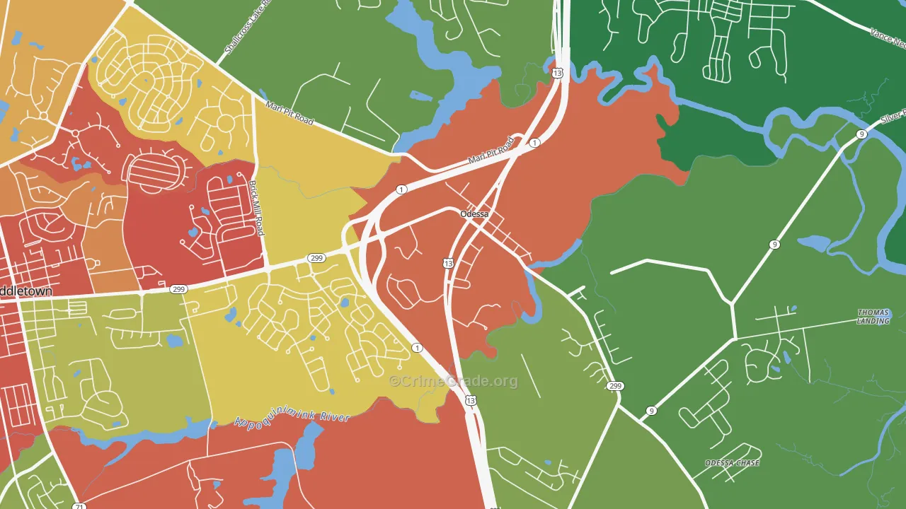 19730, DE Map of Drug-Related Crime Rates