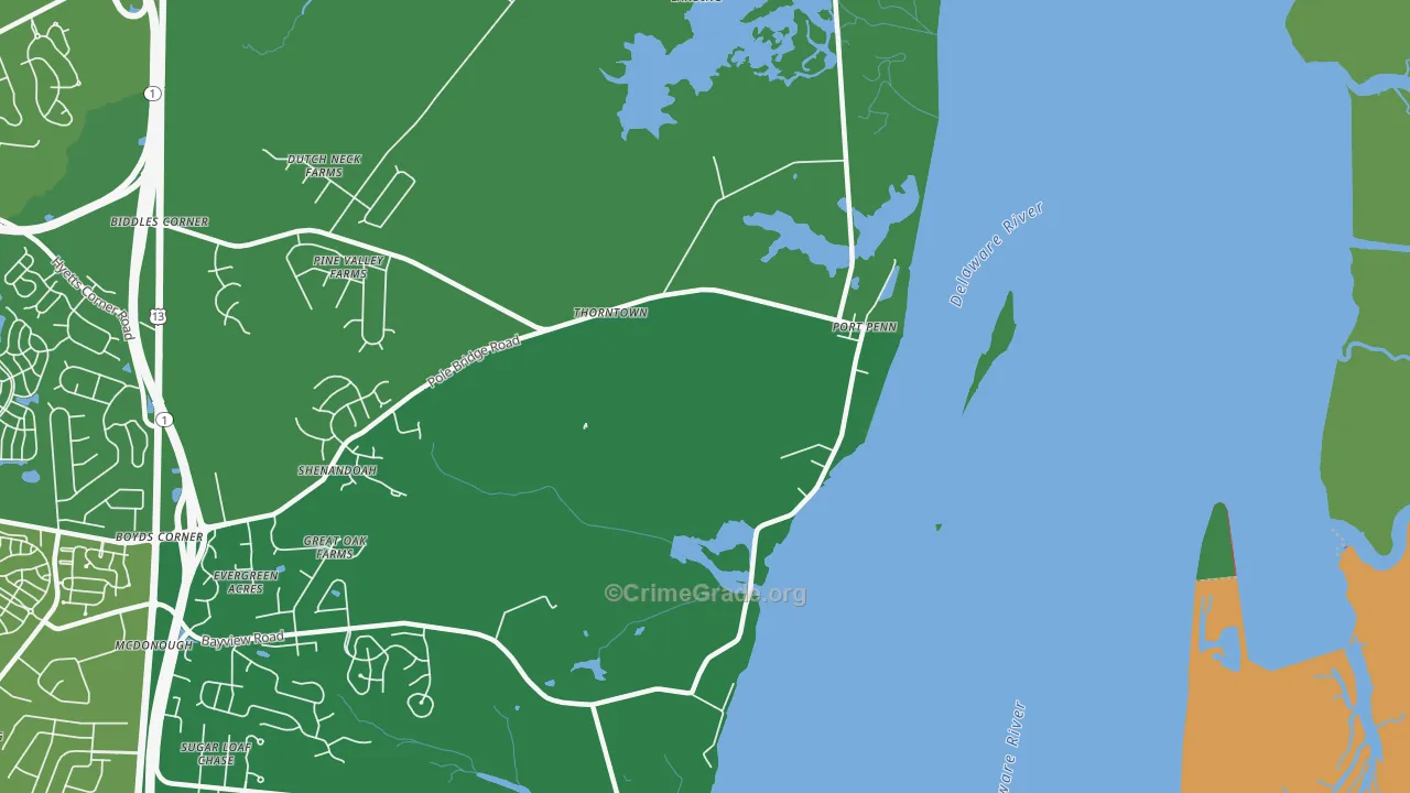 19731, DE Map of Drug-Related Crime Rates