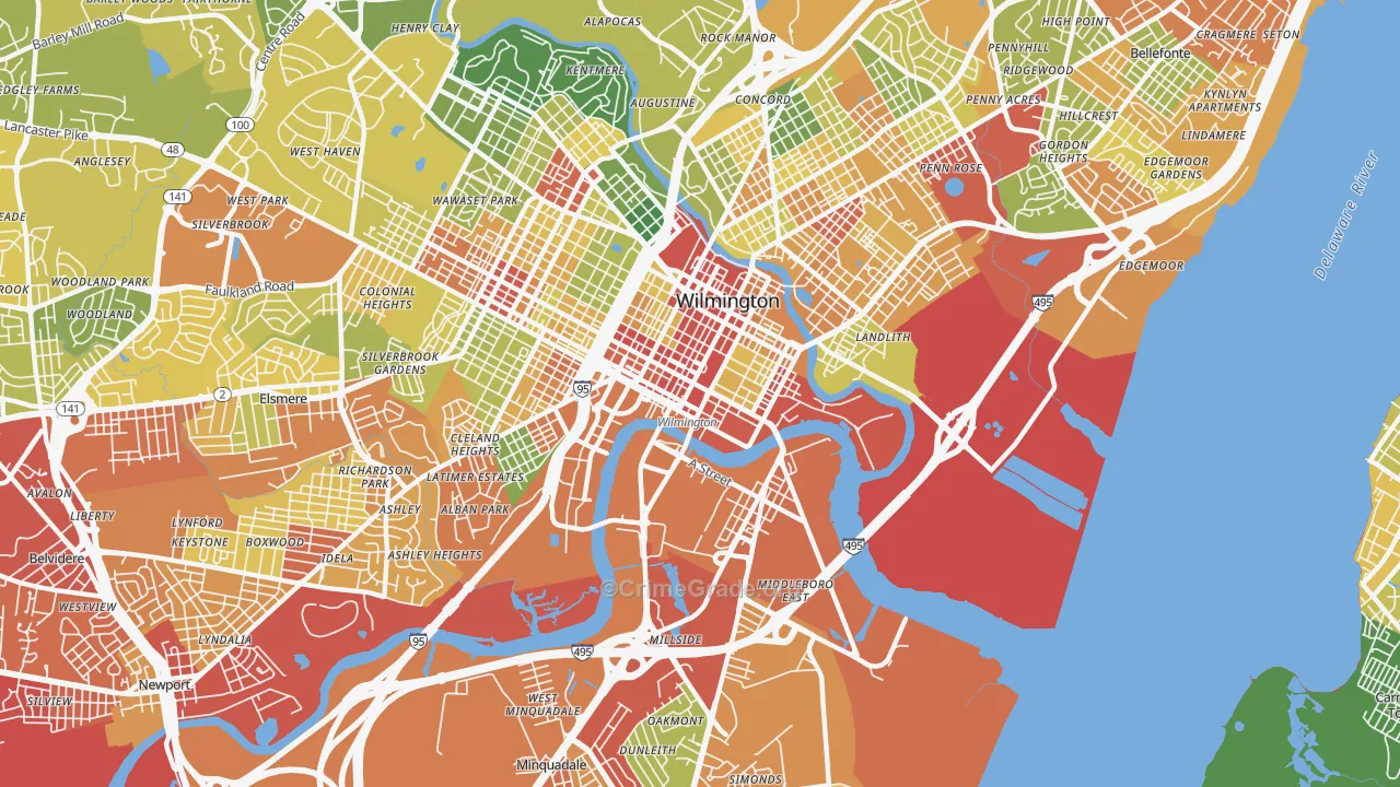 19801, DE Map of Drug-Related Crime Rates