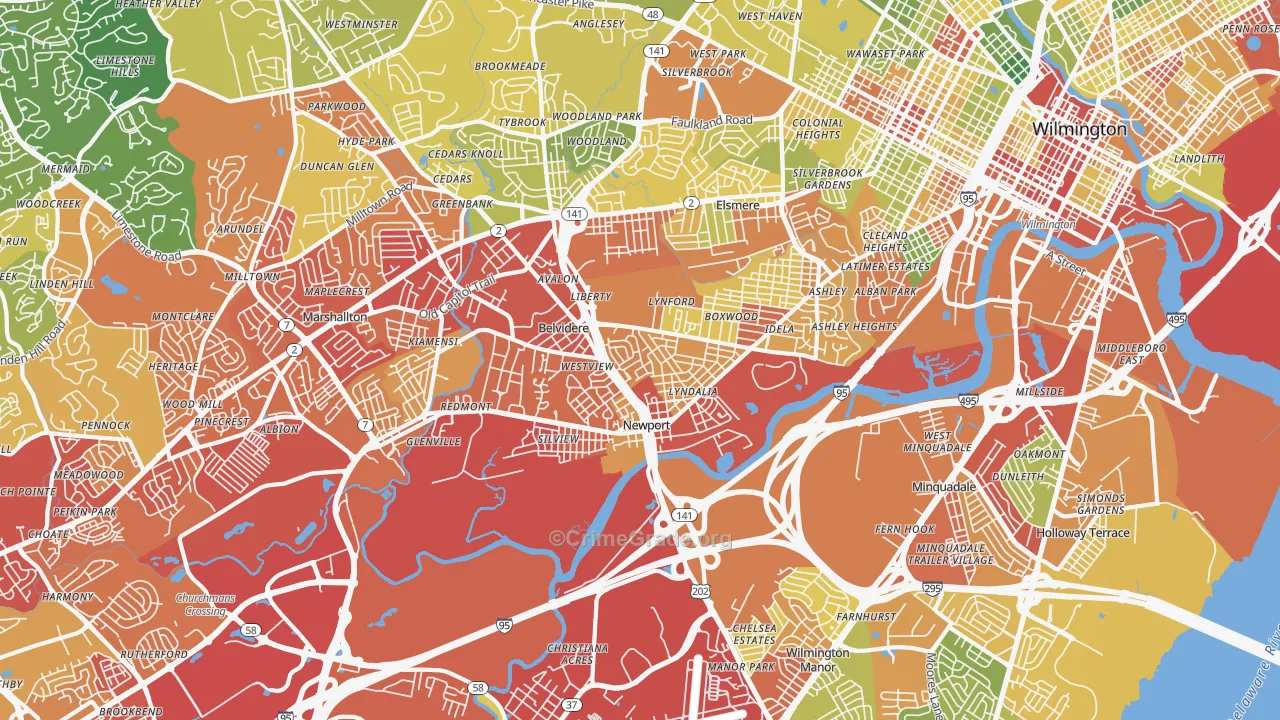 19804, DE Map of Drug-Related Crime Rates