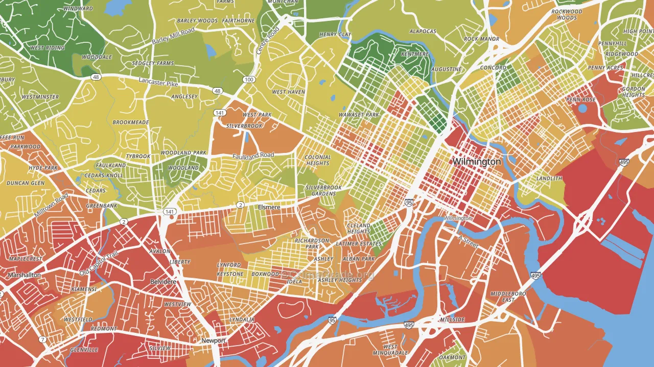19805, DE Map of Drug-Related Crime Rates