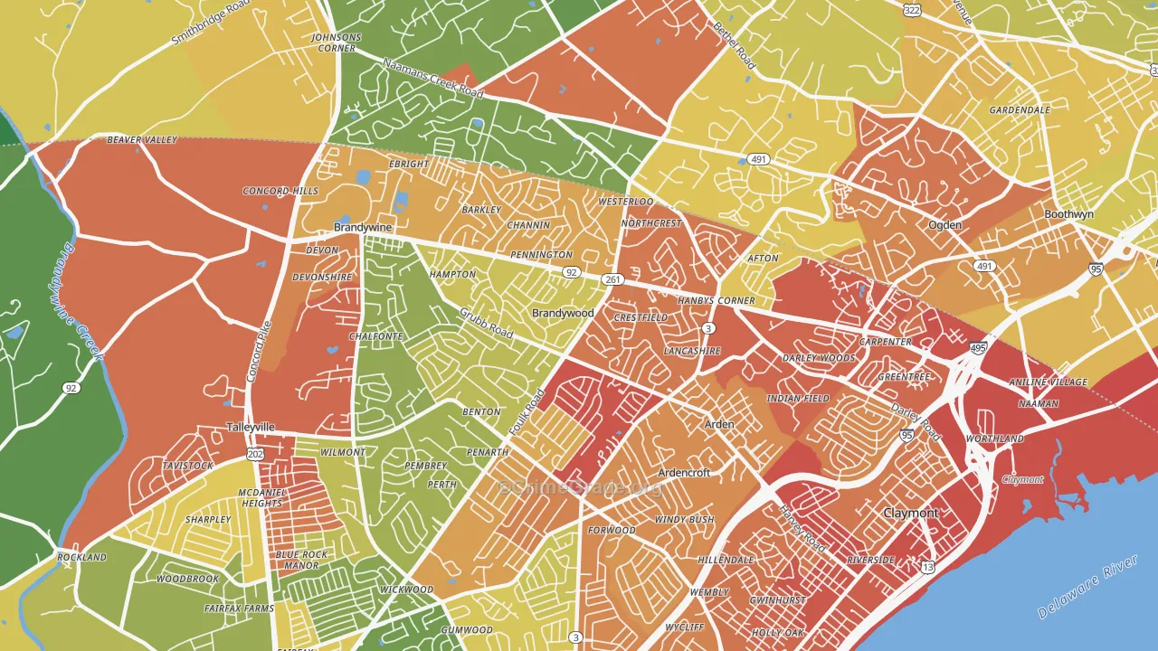 19810, DE Map of Drug-Related Crime Rates