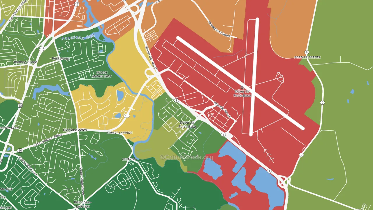 19902, DE Map of Drug-Related Crime Rates