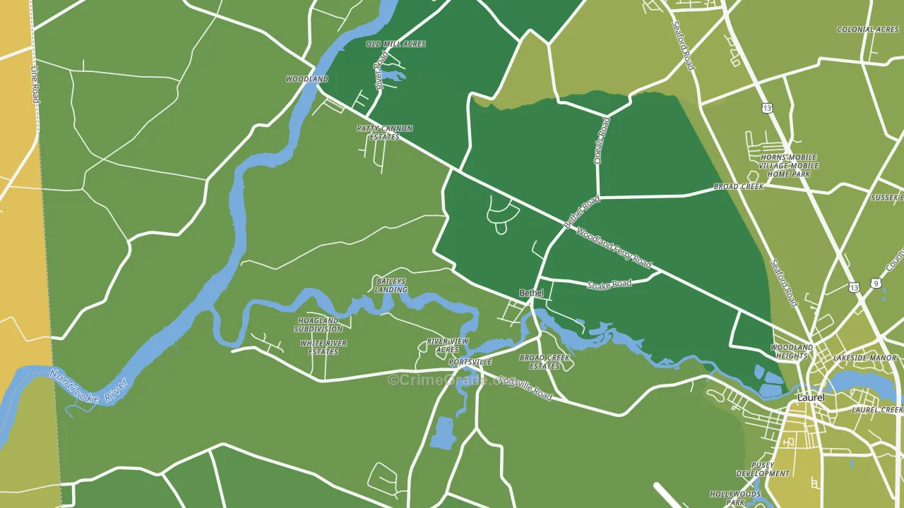 19931, DE Map of Drug-Related Crime Rates