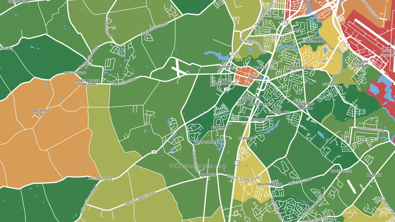19934, DE Map of Drug-Related Crime Rates