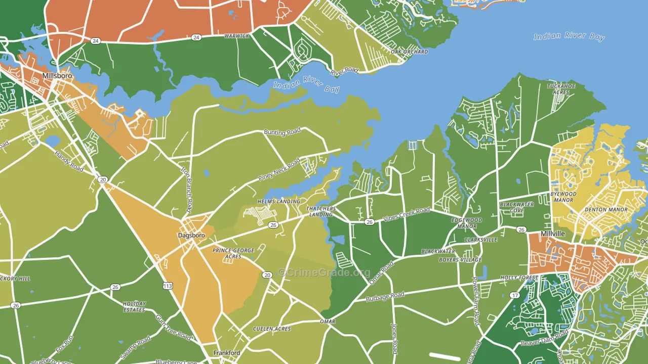 19939, DE Map of Drug-Related Crime Rates
