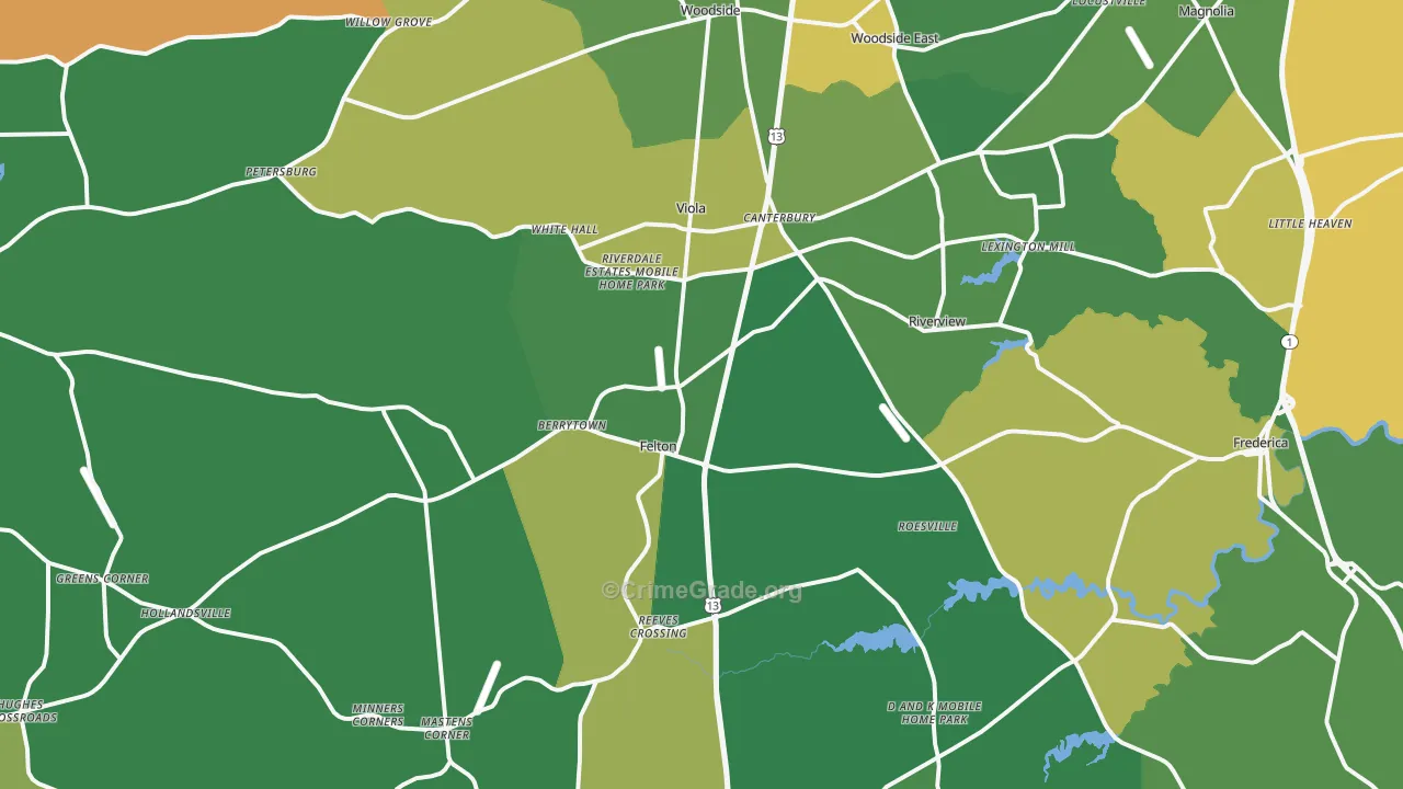 19943, DE Map of Drug-Related Crime Rates