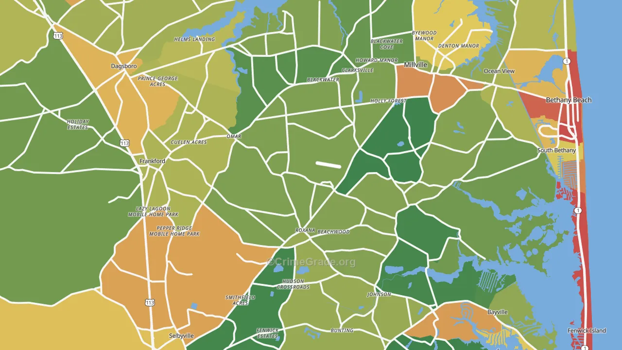 19945, DE Map of Drug-Related Crime Rates
