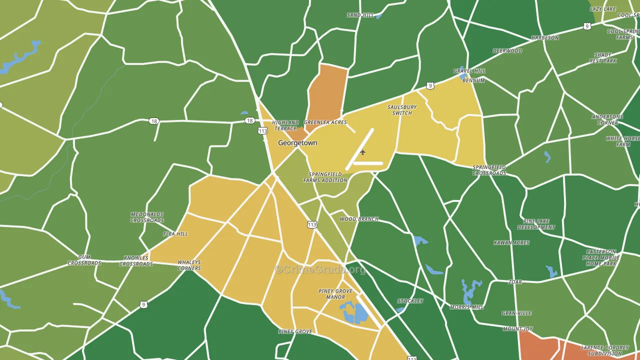 19947, DE Map of Drug-Related Crime Rates