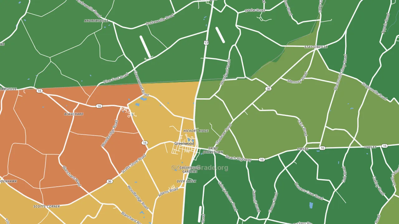 19950, DE Map of Drug-Related Crime Rates