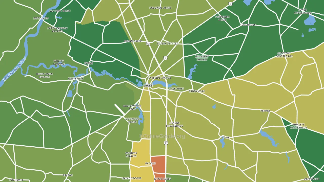 19956, DE Map of Drug-Related Crime Rates