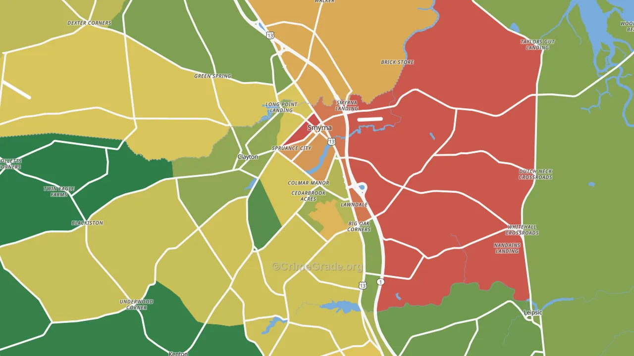 19977, DE Map of Drug-Related Crime Rates
