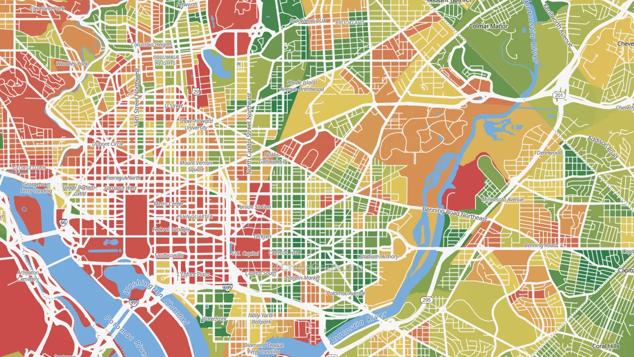 20002, DC Map of Drug-Related Crime Rates