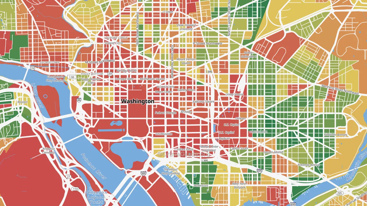 20004, DC Map of Drug-Related Crime Rates
