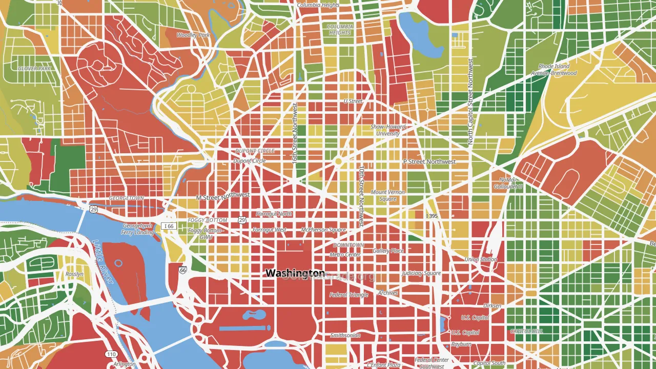 20005, DC Map of Drug-Related Crime Rates