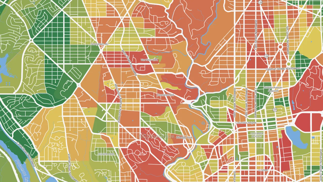 20008, DC Map of Drug-Related Crime Rates