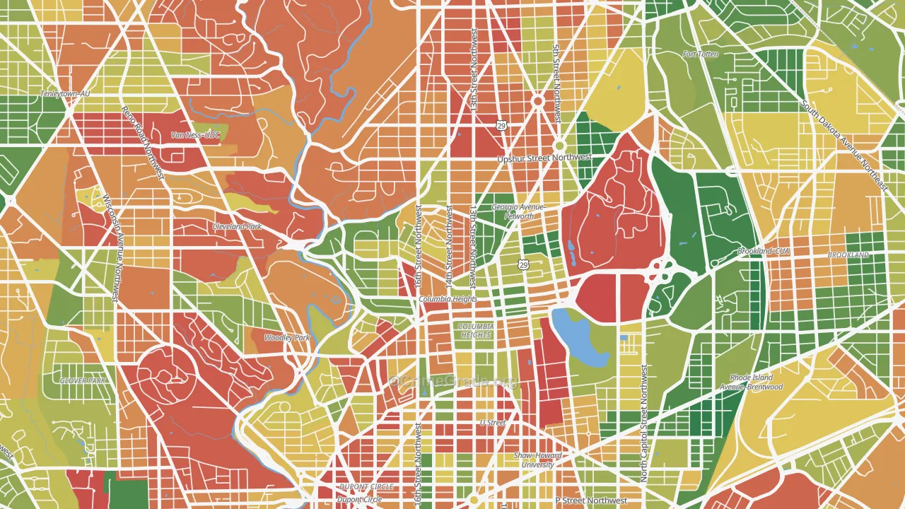 20010, DC Map of Drug-Related Crime Rates