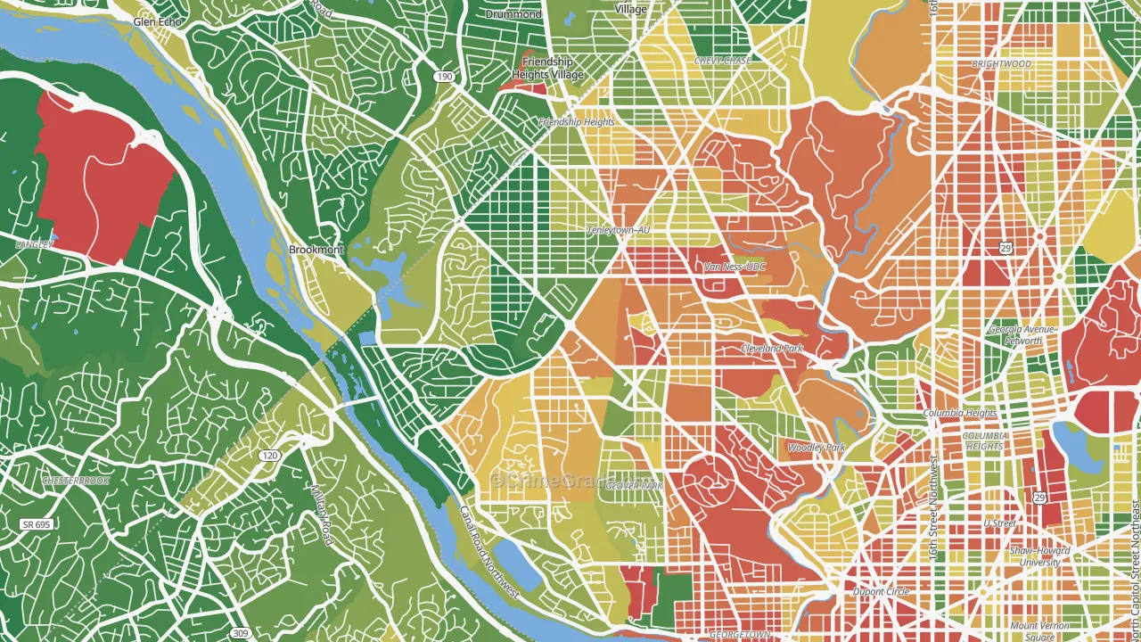 20016, DC Map of Drug-Related Crime Rates
