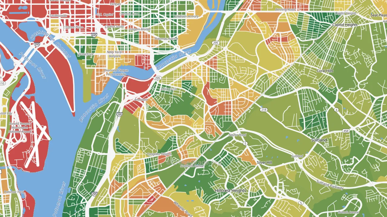 20020, DC Map of Drug-Related Crime Rates