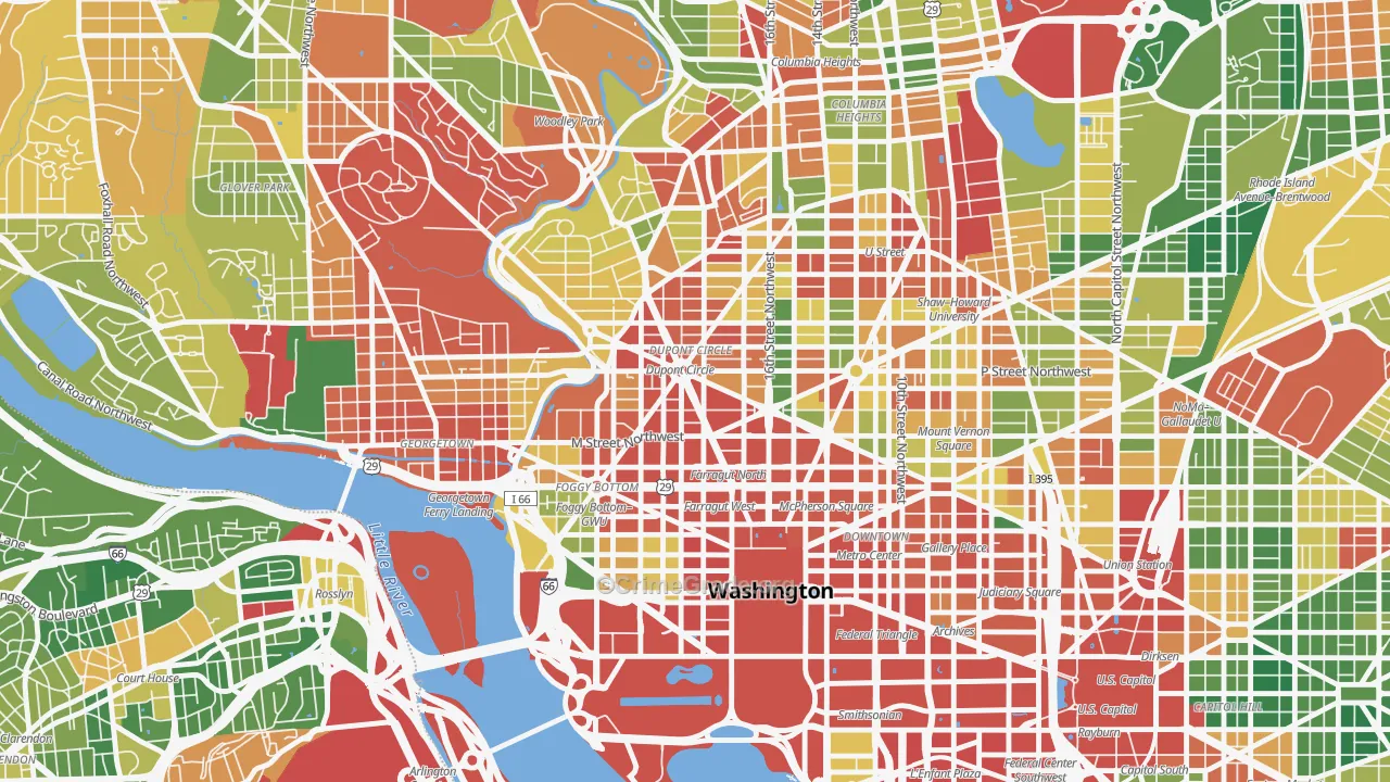 20036, DC Map of Drug-Related Crime Rates