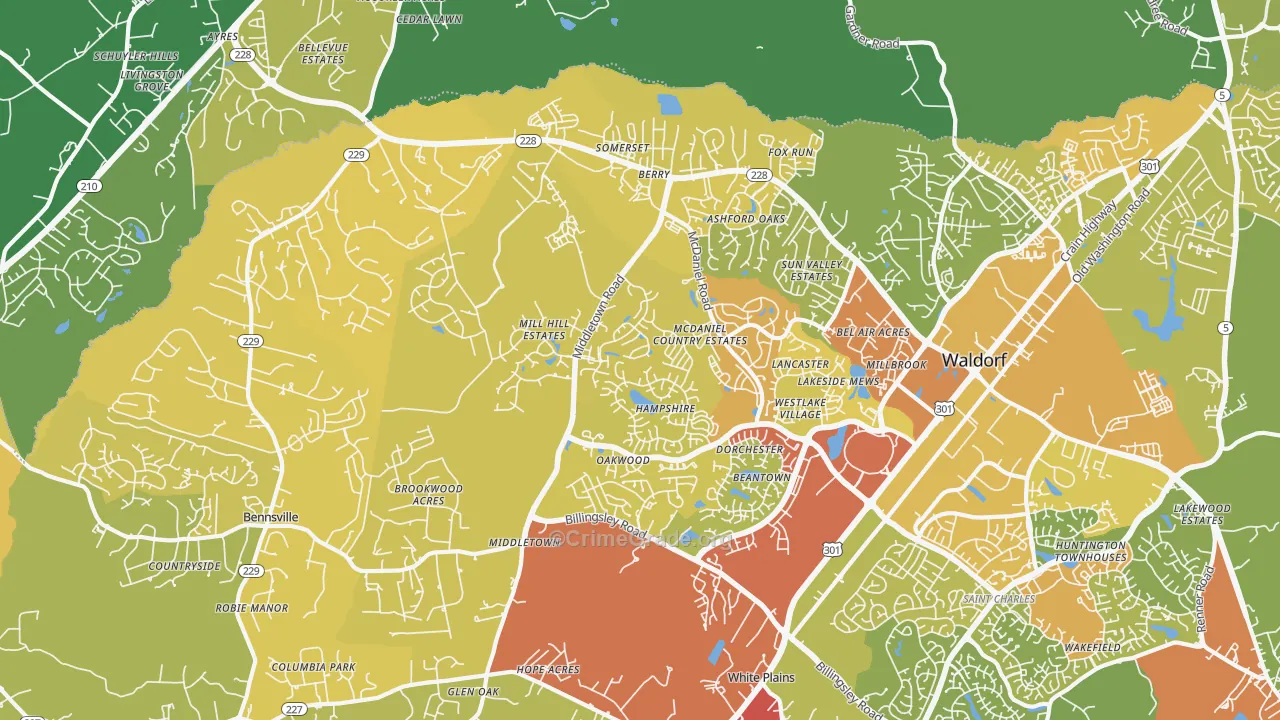20603, MD Map of Drug-Related Crime Rates