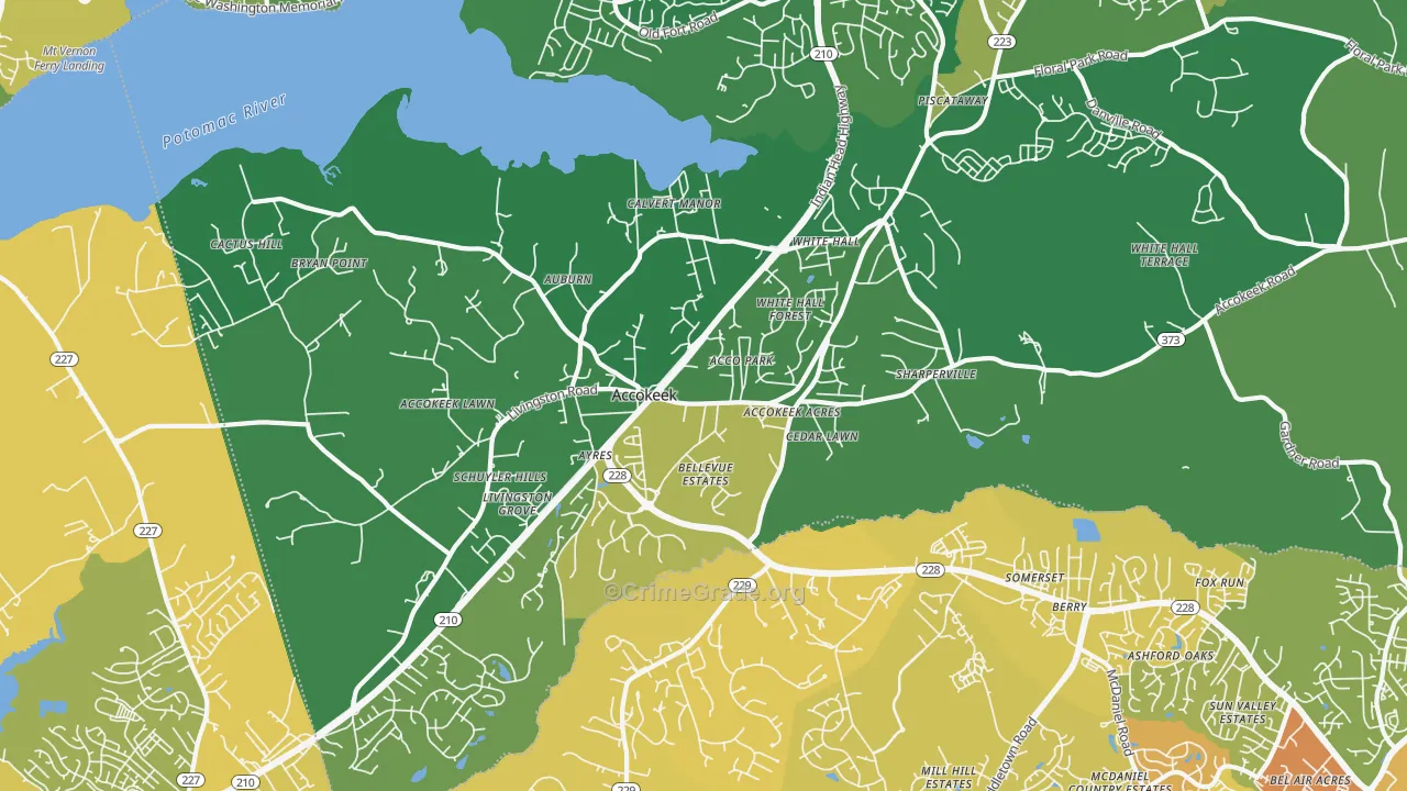 20607, MD Map of Drug-Related Crime Rates