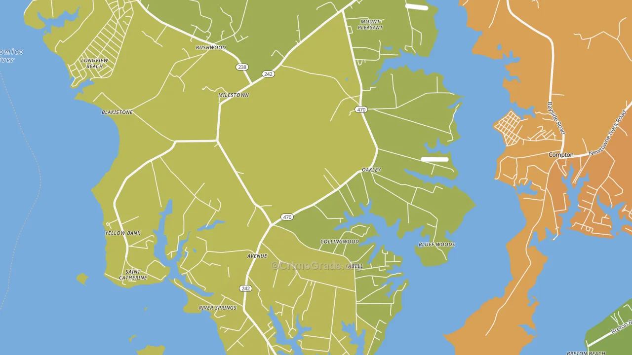 20609, MD Map of Drug-Related Crime Rates