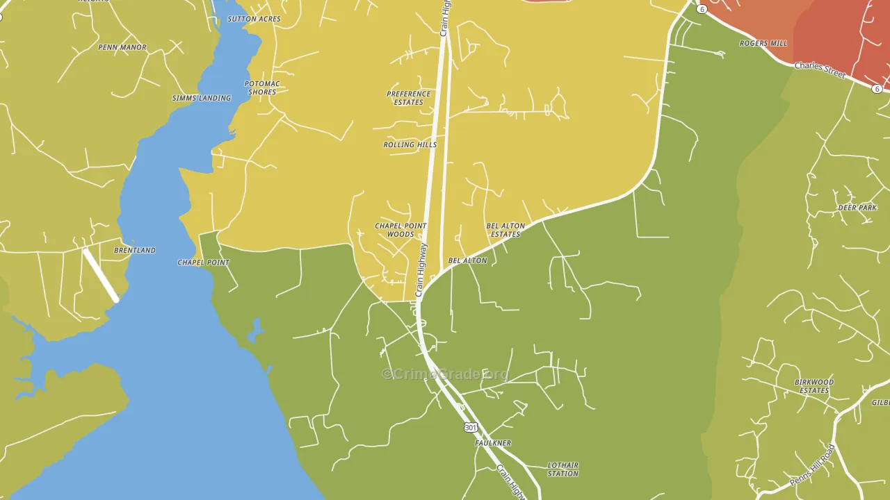 20611, MD Map of Drug-Related Crime Rates
