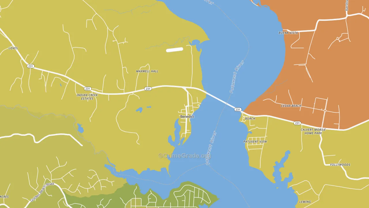 20612, MD Map of Drug-Related Crime Rates
