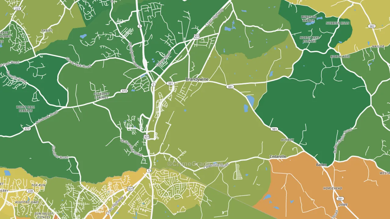 20613, MD Map of Drug-Related Crime Rates