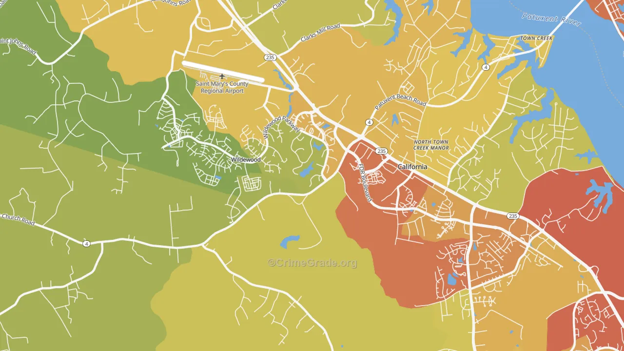 20619, MD Map of Drug-Related Crime Rates