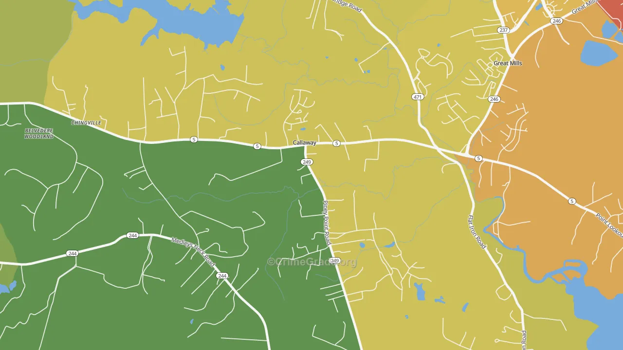 20620, MD Map of Drug-Related Crime Rates