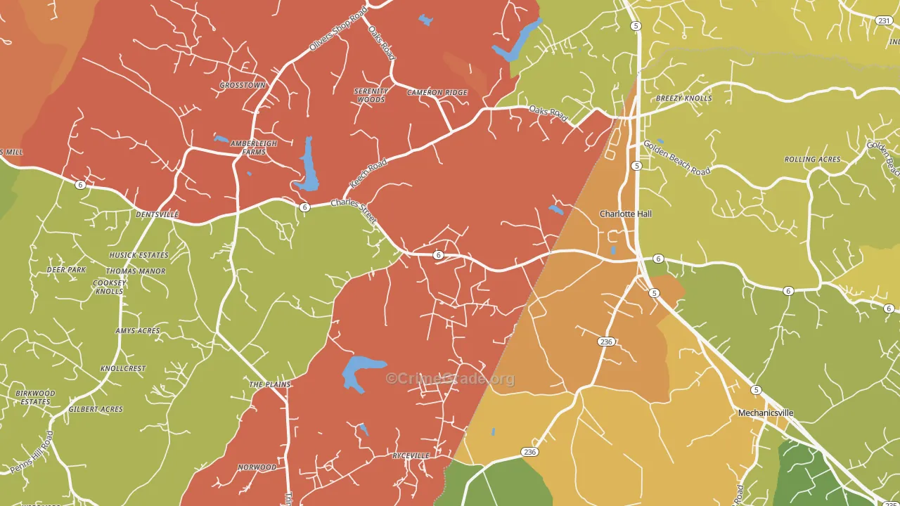 20622, MD Map of Drug-Related Crime Rates