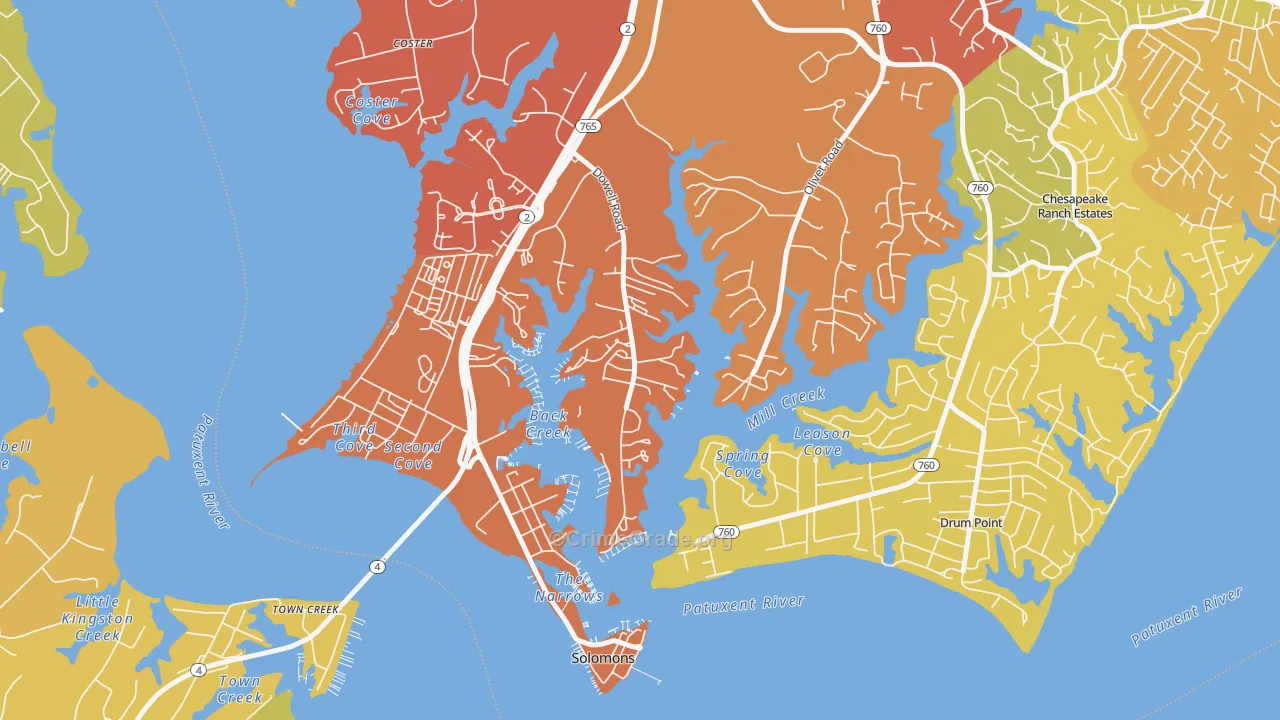 20629, MD Map of Drug-Related Crime Rates