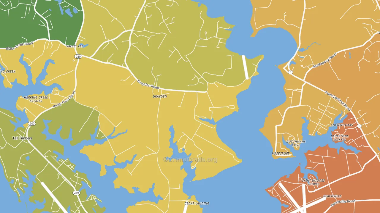 20630, MD Map of Drug-Related Crime Rates
