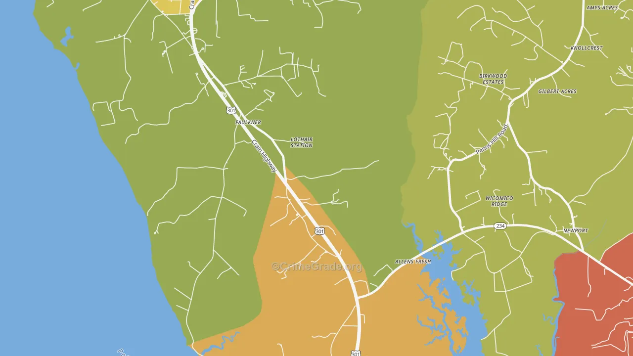 20632, MD Map of Drug-Related Crime Rates