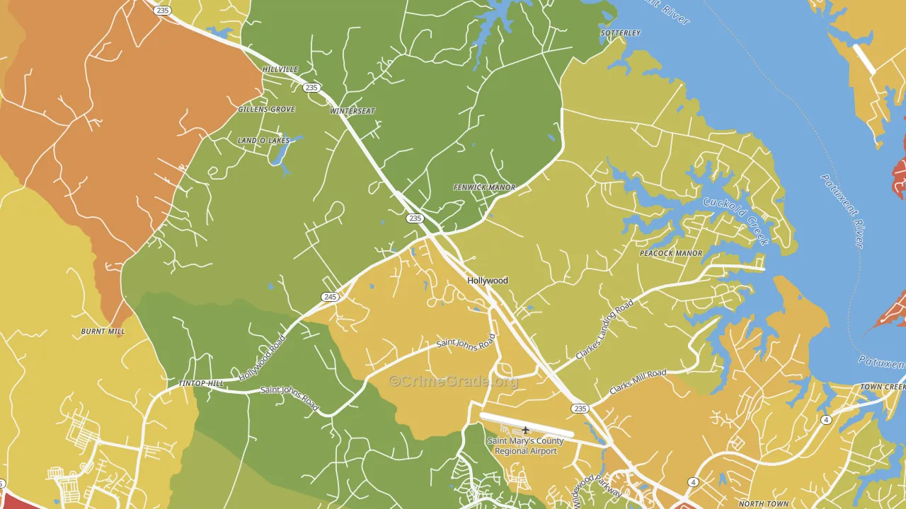 20636, MD Map of Drug-Related Crime Rates