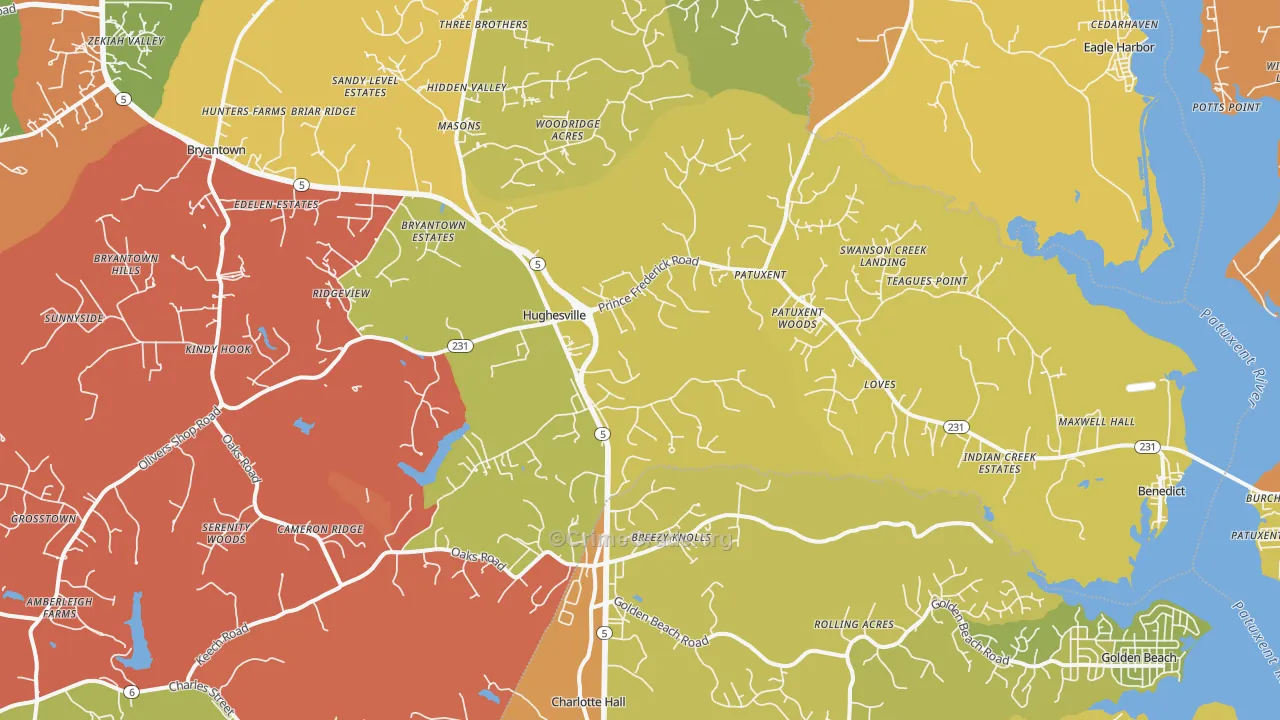 20637, MD Map of Drug-Related Crime Rates