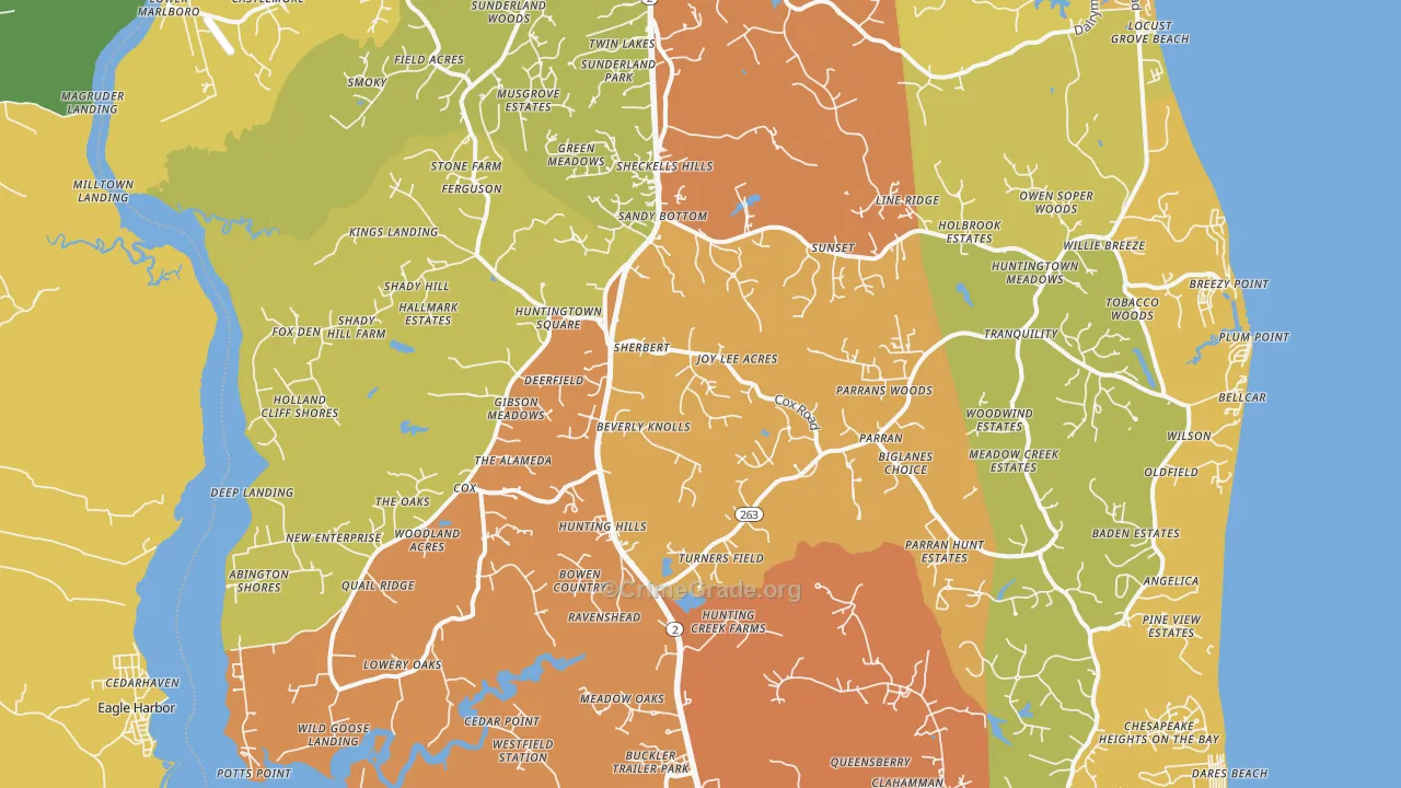 20639, MD Map of Drug-Related Crime Rates