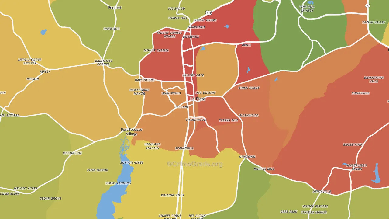 20646, MD Map of Drug-Related Crime Rates