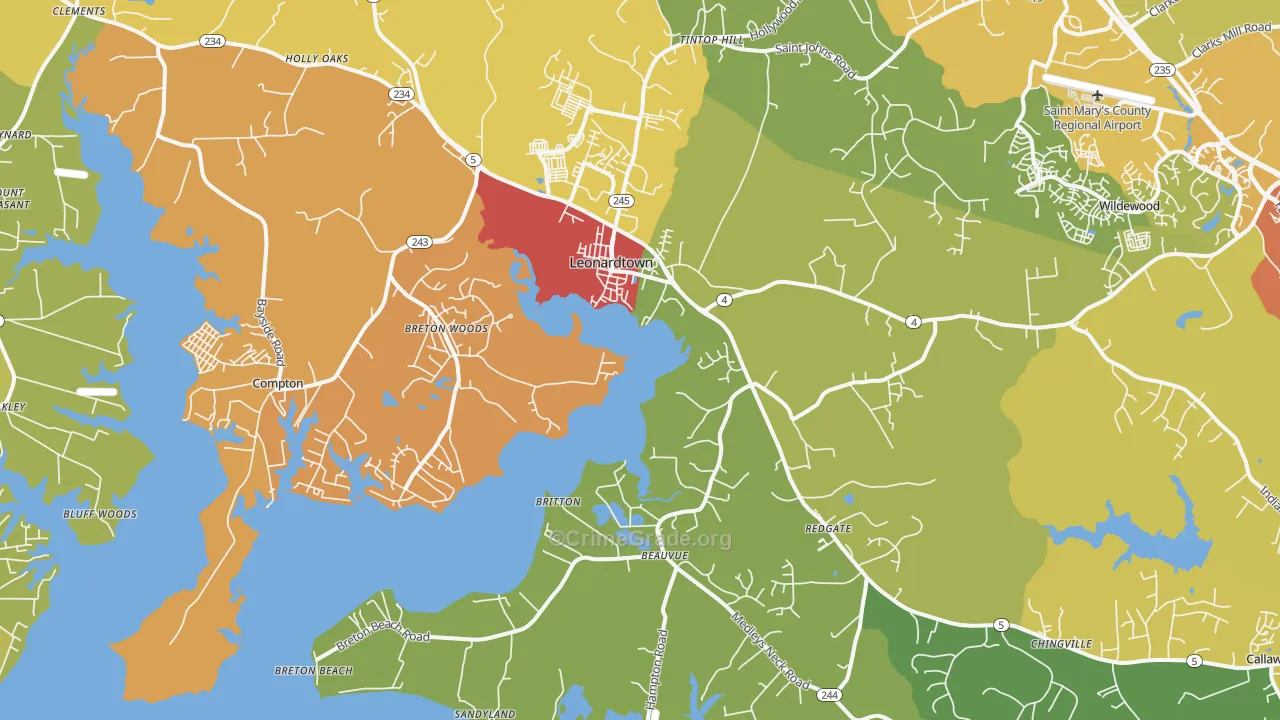 20650, MD Map of Drug-Related Crime Rates