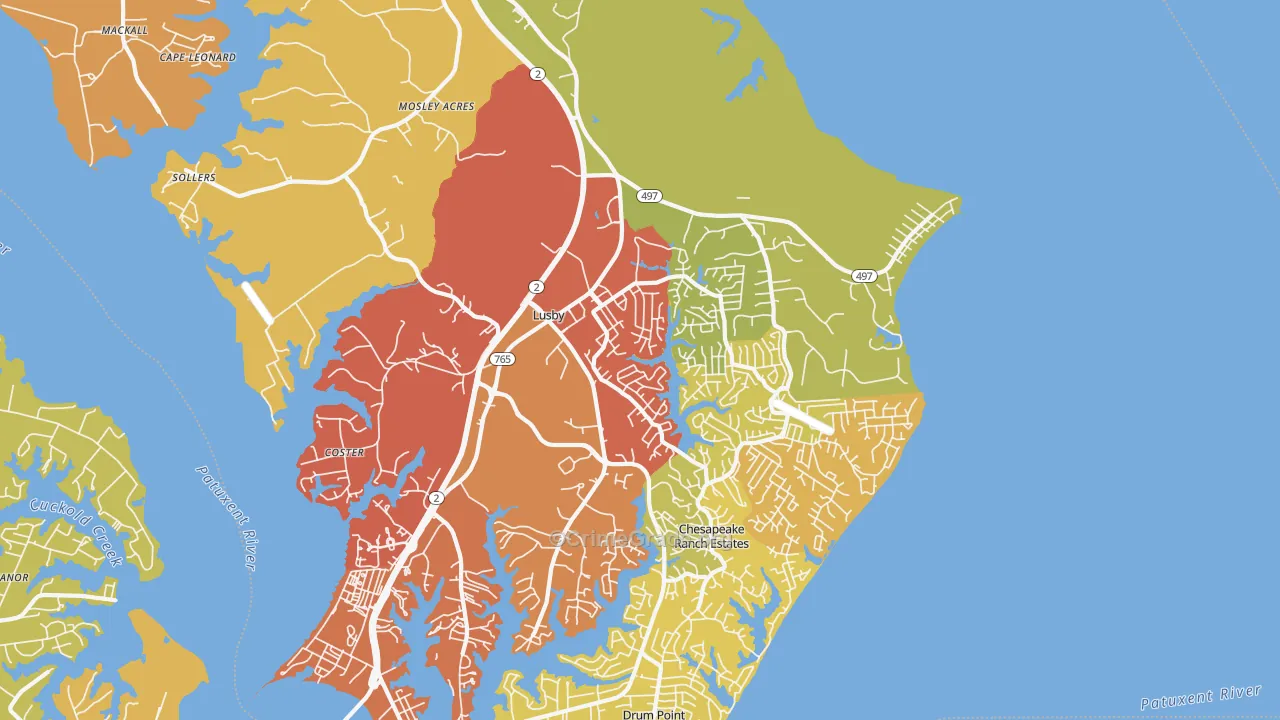 20657, MD Map of Drug-Related Crime Rates