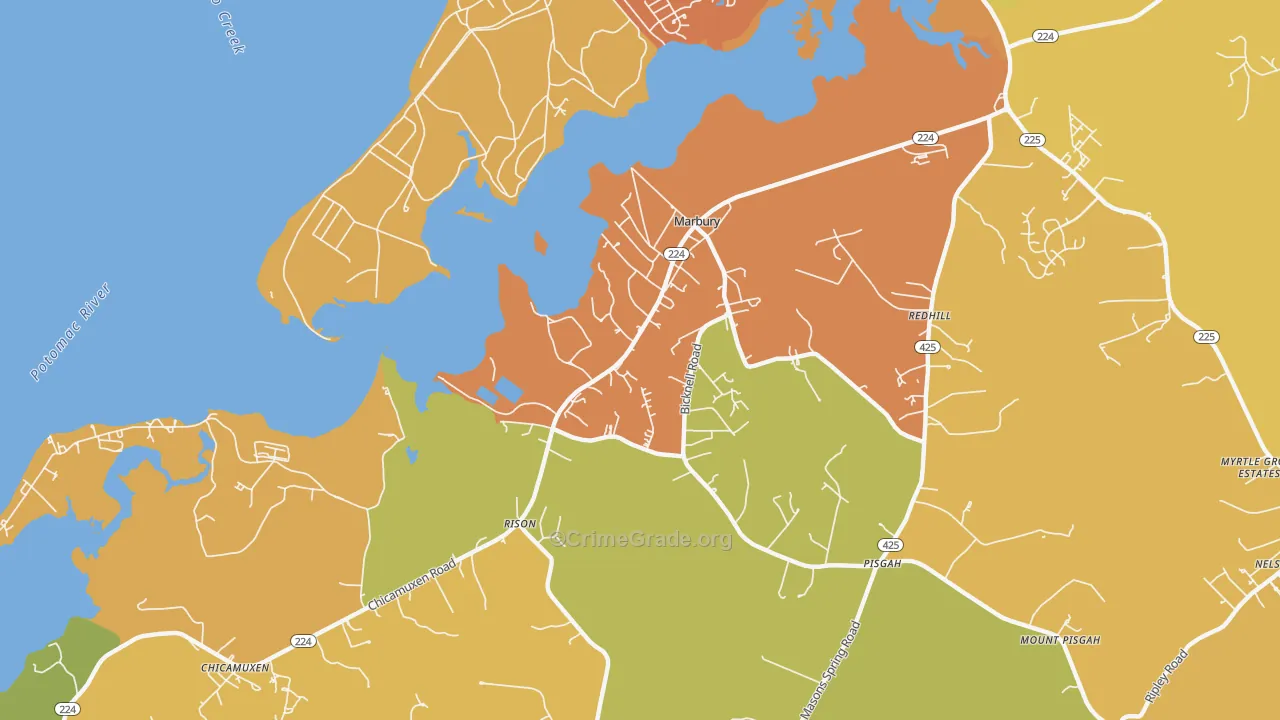 20658, MD Map of Drug-Related Crime Rates