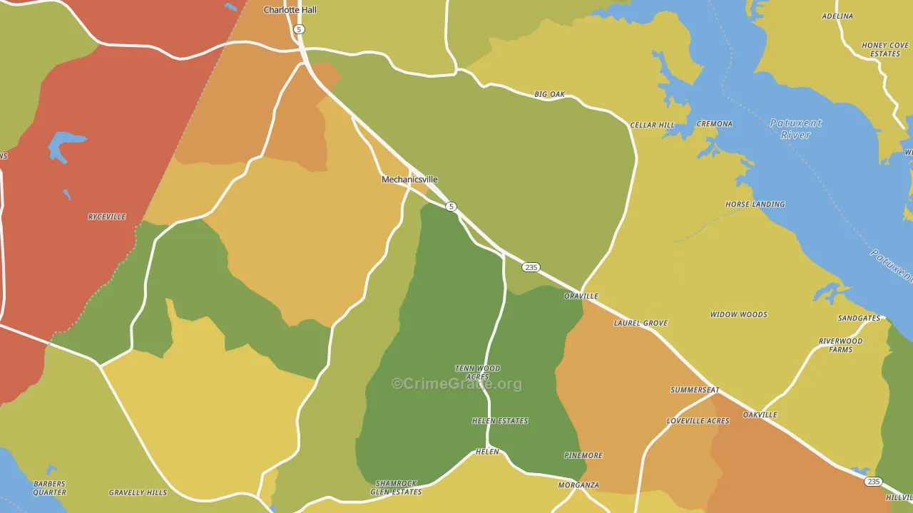 20659, MD Map of Drug-Related Crime Rates