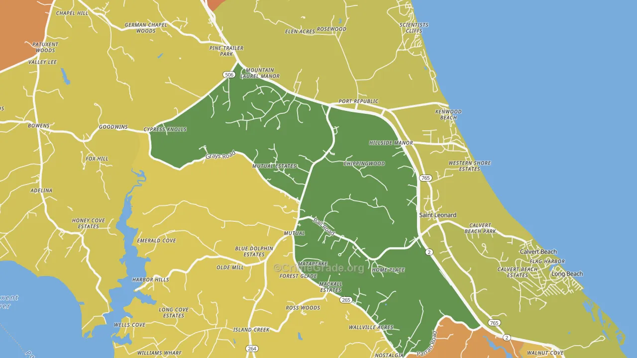20676, MD Map of Drug-Related Crime Rates