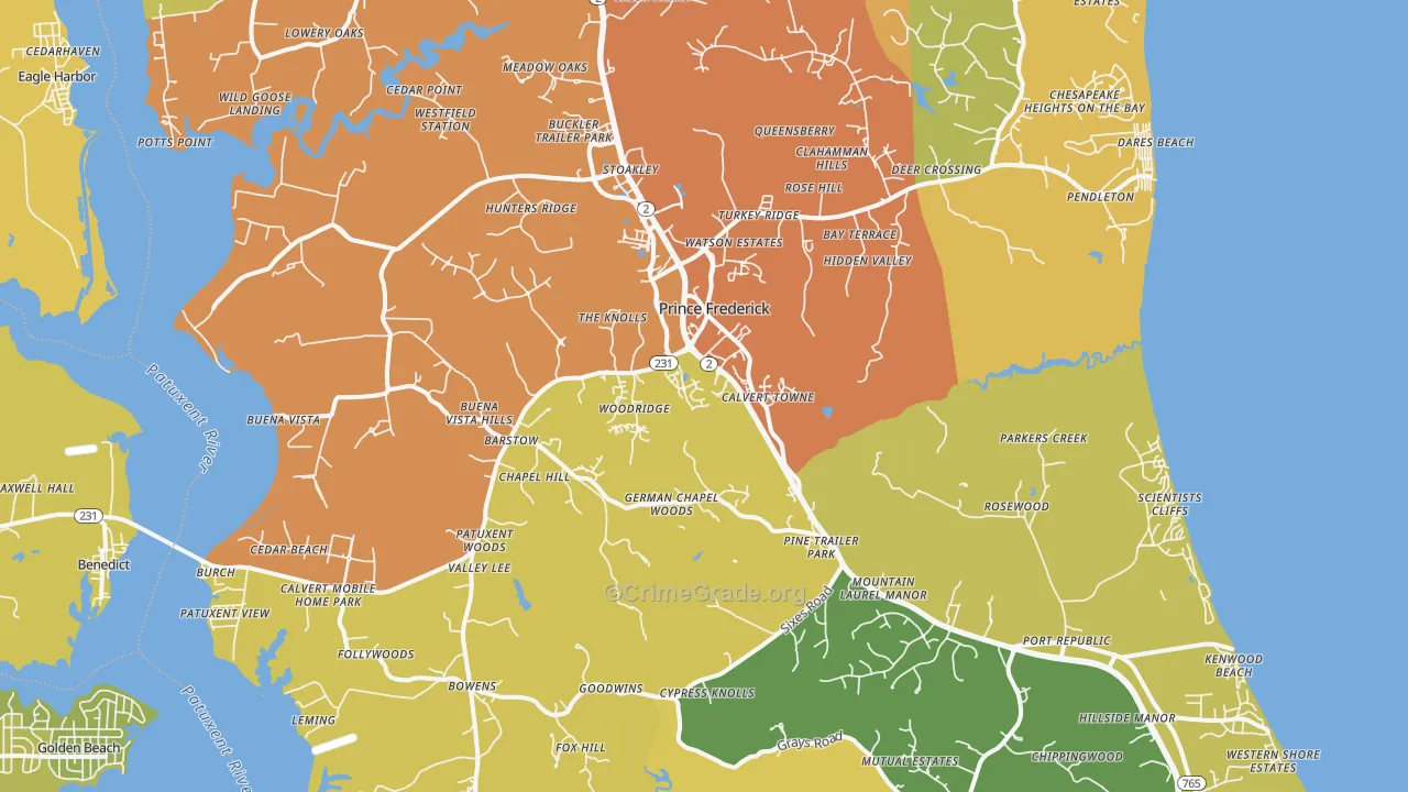 20678, MD Map of Drug-Related Crime Rates