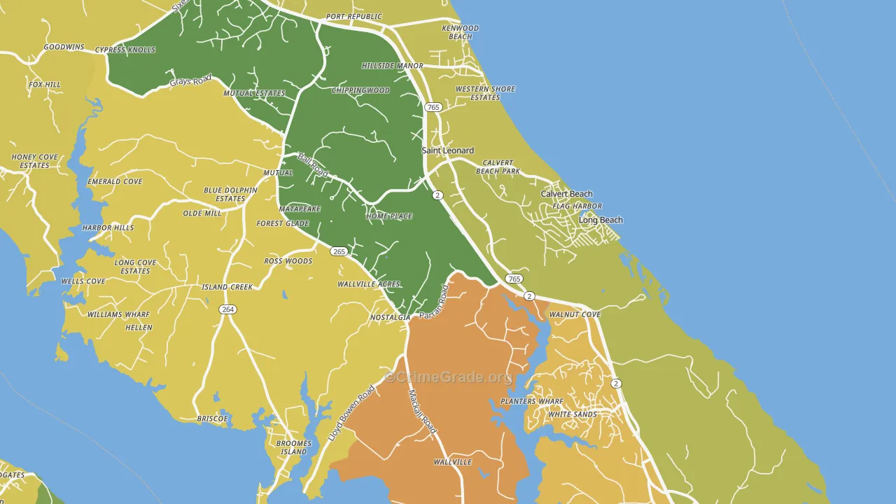 20685, MD Map of Drug-Related Crime Rates