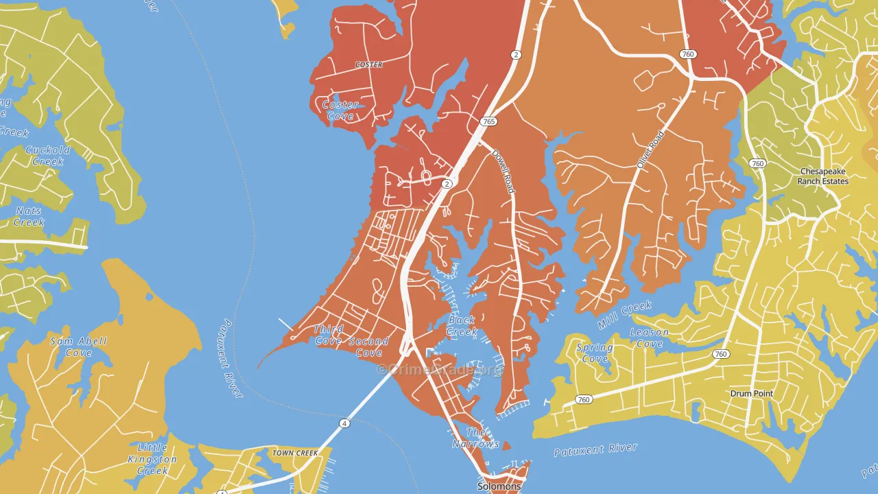 20688, MD Map of Drug-Related Crime Rates