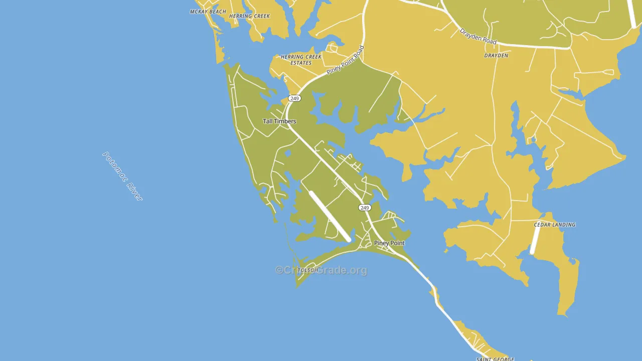 20690, MD Map of Drug-Related Crime Rates
