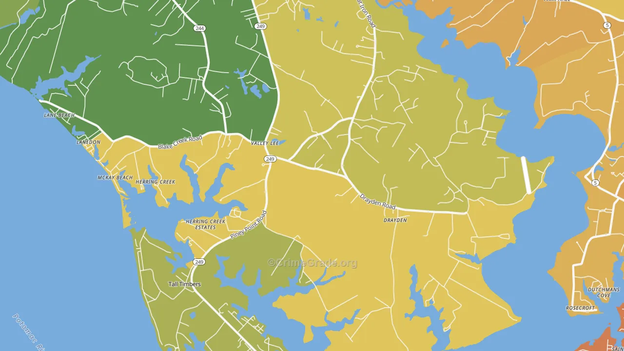 20692, MD Map of Drug-Related Crime Rates